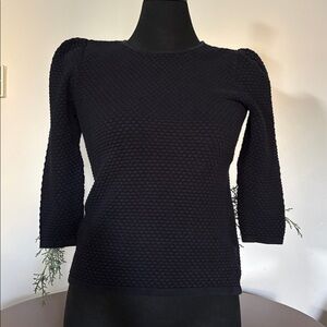 COS Cotton Textured 3/4 Sleeve Pullover Size S